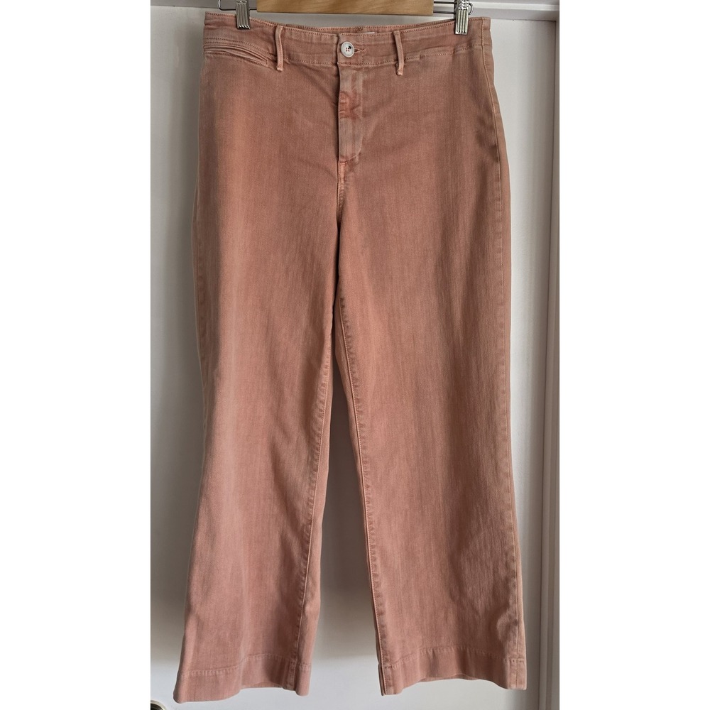 PAIGE Women Wide Leg Jeans Size 29 Dusty Rose Solid Casual Denim Pants Trousers